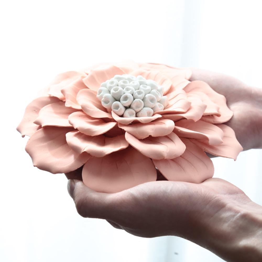 Ceramic Flower Wall Decoration Wall Decoration Creative Living Room Bedroom Wall TV Background Three-dimensional Decoration