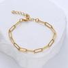 Chain Acero Inoxidable 18k Gold Plated Paperclip Chain Stainless Steel Bracelets