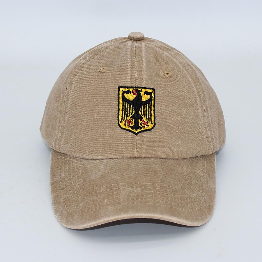 Deutschland Germany Coat Of Arms Shield Embroidery Vintage Men Baseball soft cotton Washed soft Dad cap hats