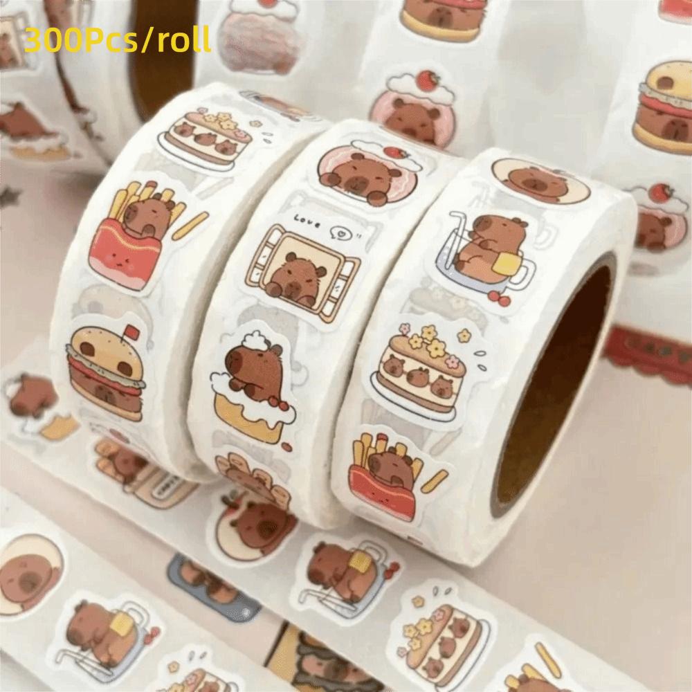 500pcs PVC Capybara Stickers Motivational Stationery Label Cute Self-Adhesive Decals  Note