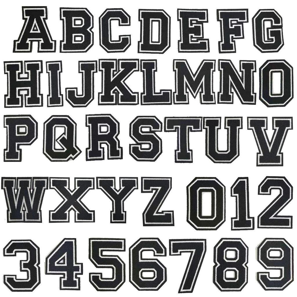 Embroidered Alphabet & Number Jersey Patch Armband Badge