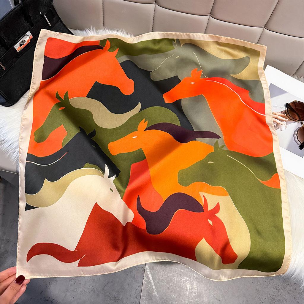 Silk scarf femininity small square scarf decoration 71 professional small square scarf silk scarf summer thin versatile scarf French headband