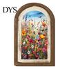 Pastorale Stijl Huisdecoratie Tulp Houten Muurbord, Decoratieve Tafelblad Display Stukken, Retro Kunst Franse Gebogen Hanger voor Boerderij Slaapkamer