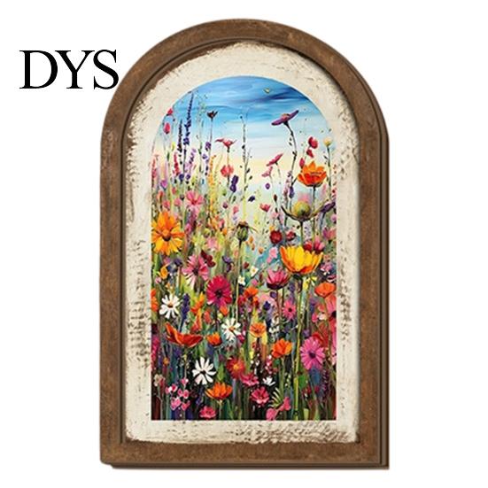 Pastorale Stijl Huisdecoratie Tulp Houten Muurbord, Decoratieve Tafelblad Display Stukken, Retro Kunst Franse Gebogen Hanger voor Boerderij Slaapkamer