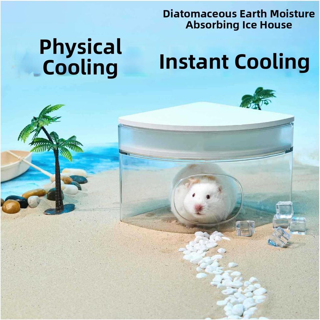 Hamster Habitat Cave Removable Small Animal Chill Shelter Shelter For Hamster For Summer Home Indoors Gerbils Chinchilla Golden
