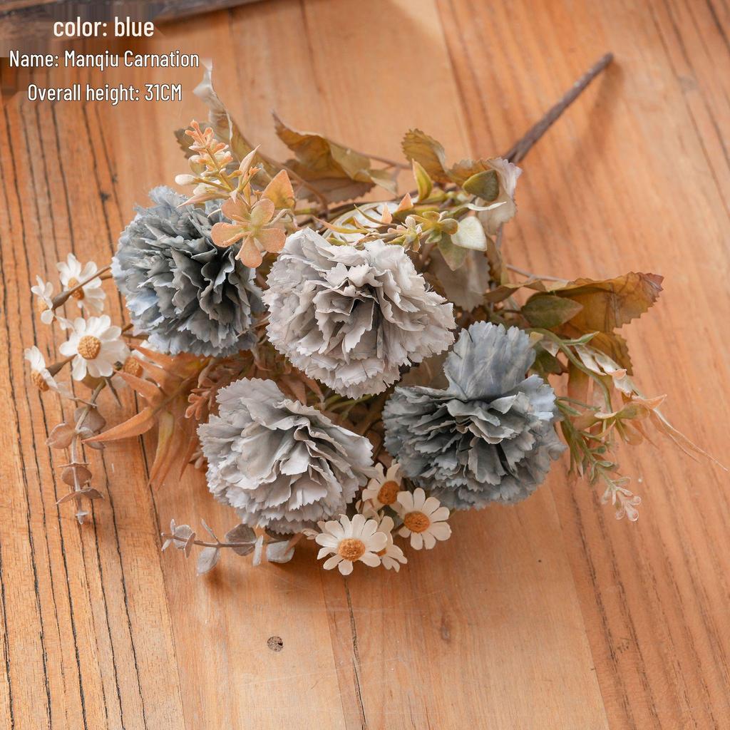 Autumn Carnation Rose Bouquet - Faux Flower Wall Decor for Home & Wedding