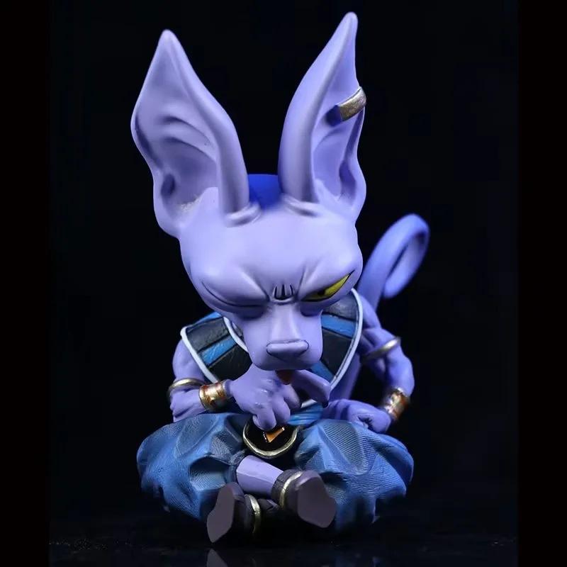 14cm Anime Dragon Ball Super Beerus Sitting Posture Anime Figure Action  Figure Brinquedos Model Toys Doll Room Decoration Gift