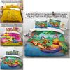 Kinderbeddengoedset met Winnie de Pooh-print en actieve kleurstof voor de decoratie van een peuterbed.