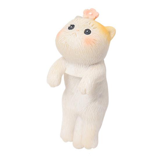 

Миниатюрные подвесные фигурки кошек, ваза для цветочного горшка, держатель для котенка из смолы, вешалка для горшка, статуэтка кошки для террариума с бахромой, украшения для сада фей D