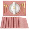 2/4PCS Placemats Washable Easy To Clean Vinyl Dining Table Pads Durable PVC Weave Table Mats Coasters Banquet Party Home Decor