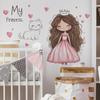 Prinses Katje met Hart Muursticker Dromerig Zoet Zelfklevende Decoratie voor Kinderkamer Woonkamer Kinderkamer Muurkunst