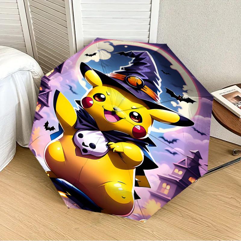 

1pc Halloween Pikachu Automatic Folding Umbrella] Durable Iron Frame & Rod, Portable Folding, Makes a Great Holiday Gift yy251016282