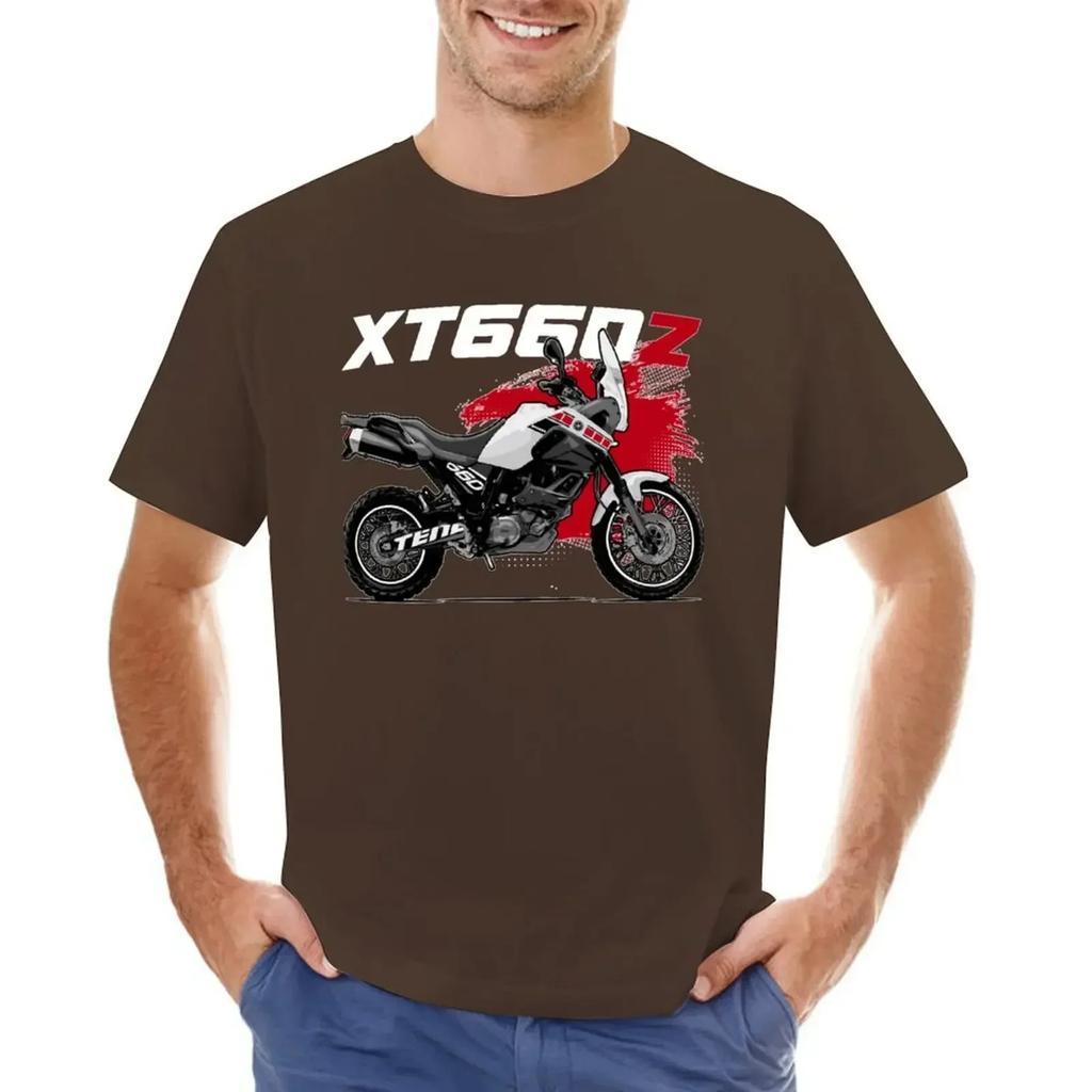 Heavyweights Anime Clothes Blouse Black T Shirts for Men Tenere-XT660Z-Essential- T-shirt Oversized Men Clothing Graphic Tops