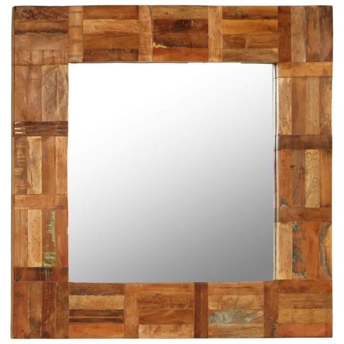 VidaXL Wall Mirror Solid Reclaimed Wood 60 X 60 Cm