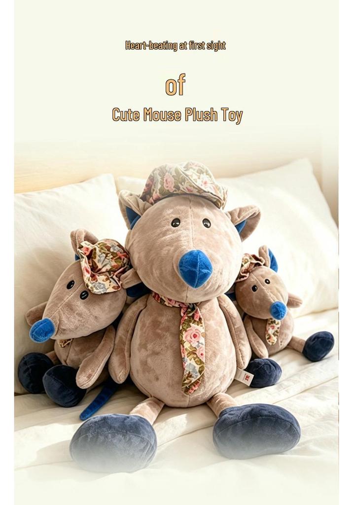 Adorable Mouse Plush Toy: Flower Cloth, Children's Hug Pillow & Soothing Doll - Perfect Birthday Gift