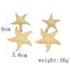 Bohemia Punk Metal Starfish Stud Earrings For Women Gold Color Sea Star Geometric Earrings Summer Beach Jewelry