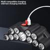 11 LED Headlamp - Strong Light USB Rechargeable Headlight with Built-in 18650 Battery for Fishing Outdoor Lantern