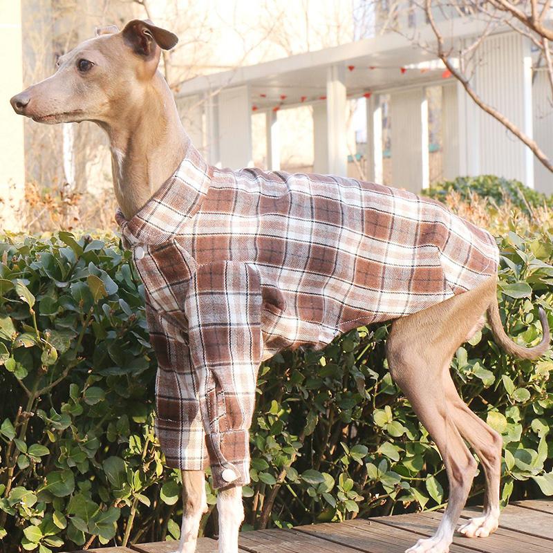 Dog Shirt Spring New Plaid Dog Cotton Shirts Soft Cotton Button Up Fashion Pet Clothing Dog Coat for Italian Greyhound S-3XL