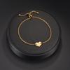304 Stainless Steel Adjustable Heart Bracelet for Women - Fashionable, Polished, DIY Laser Engravable.