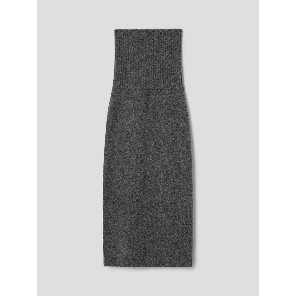 Anggae Llama Blend Long Skirt Gray