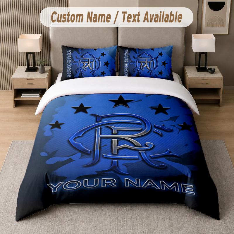 Rangers FC Design Bedding Set Custom Text 1 Duvet Cover & 2 Pillow Cases