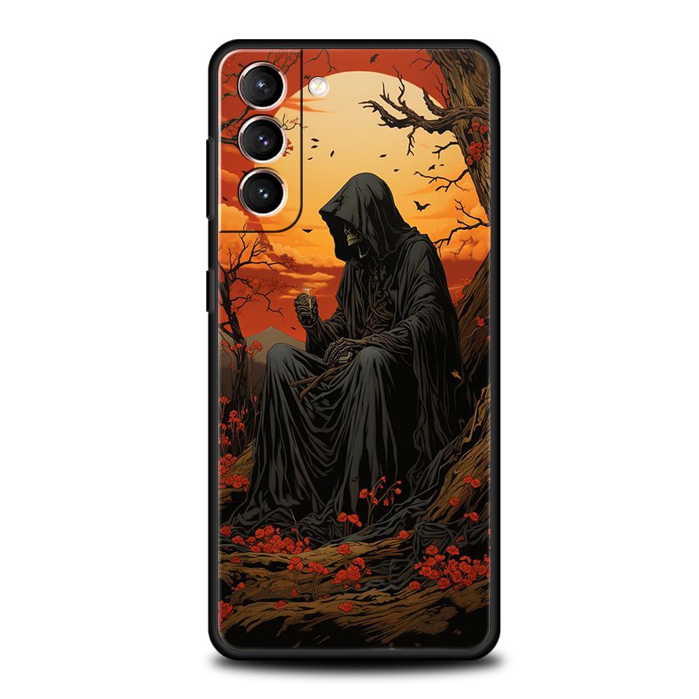 

Чехол-череп Жнеца для Samsung Galaxy S24 S23 S22 S20 S21 FE Ultra S24 S23 S10 S10E S9 S8 Plus Силиконовый чехол для телефона Samsung S24