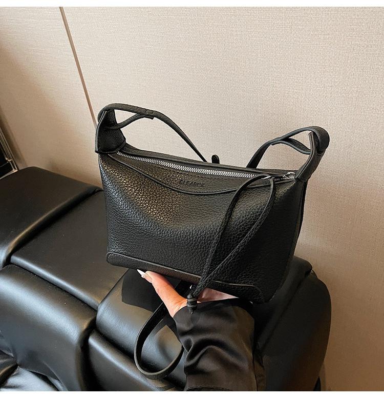 New Women's Bag Exquisite Lychee Pattern Commuter Solid Color Messenger Bag Fashionable Shoulder Bag Women