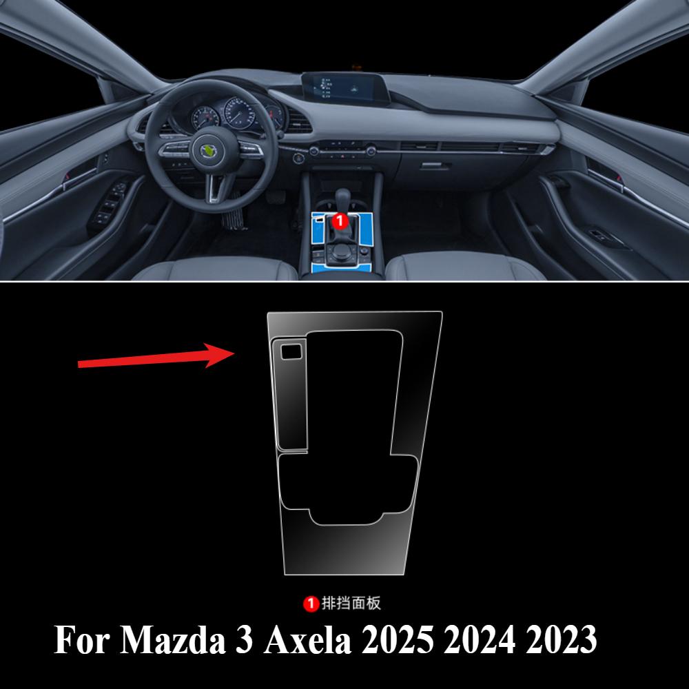 Für Mazda 3 Axela 2025 2024 Innenfolie TPU Schalthebelpanel Navigations-Mittelkonsole PPF Schutz Auto Zubehör Transparent zshkr45