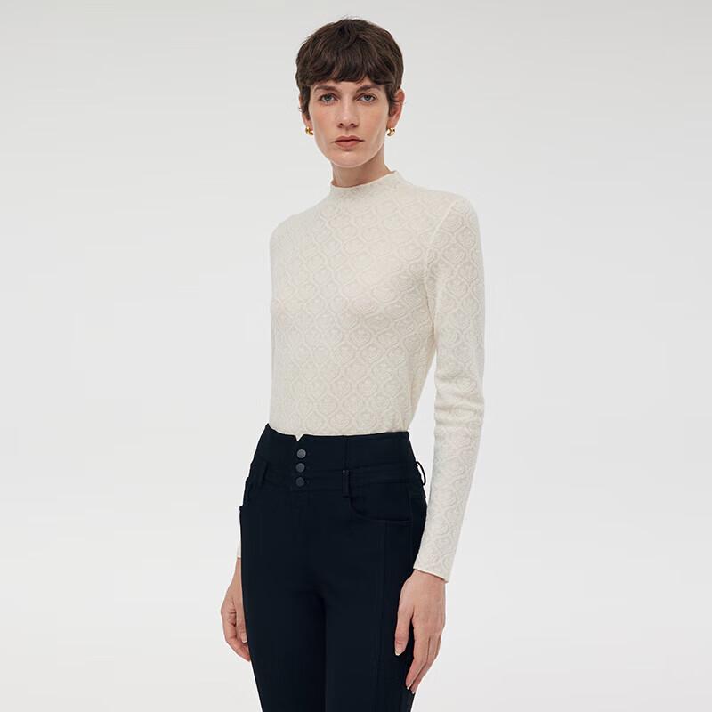 GOELIA Women's Jacquard Mock Neck Sweater