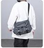 Trendy Versatile Men's Crossbody Bag: Leather Texture, Workwear Style, Large Capacity