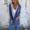 Fashionable Solid Color Long Sleeved Pocket Casual Sweater Cardigan Hooded Jacket
