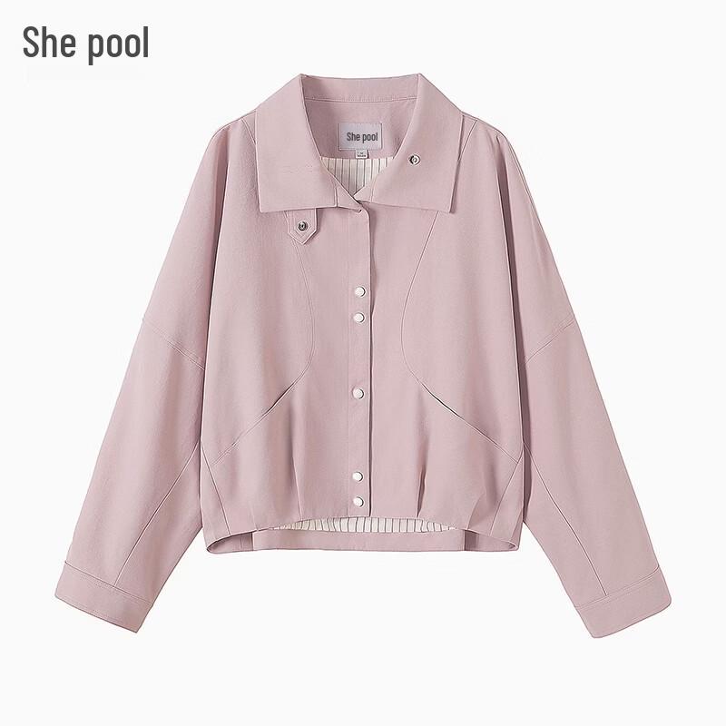 

Shechi Women s Pleated Lapel Short Coat M