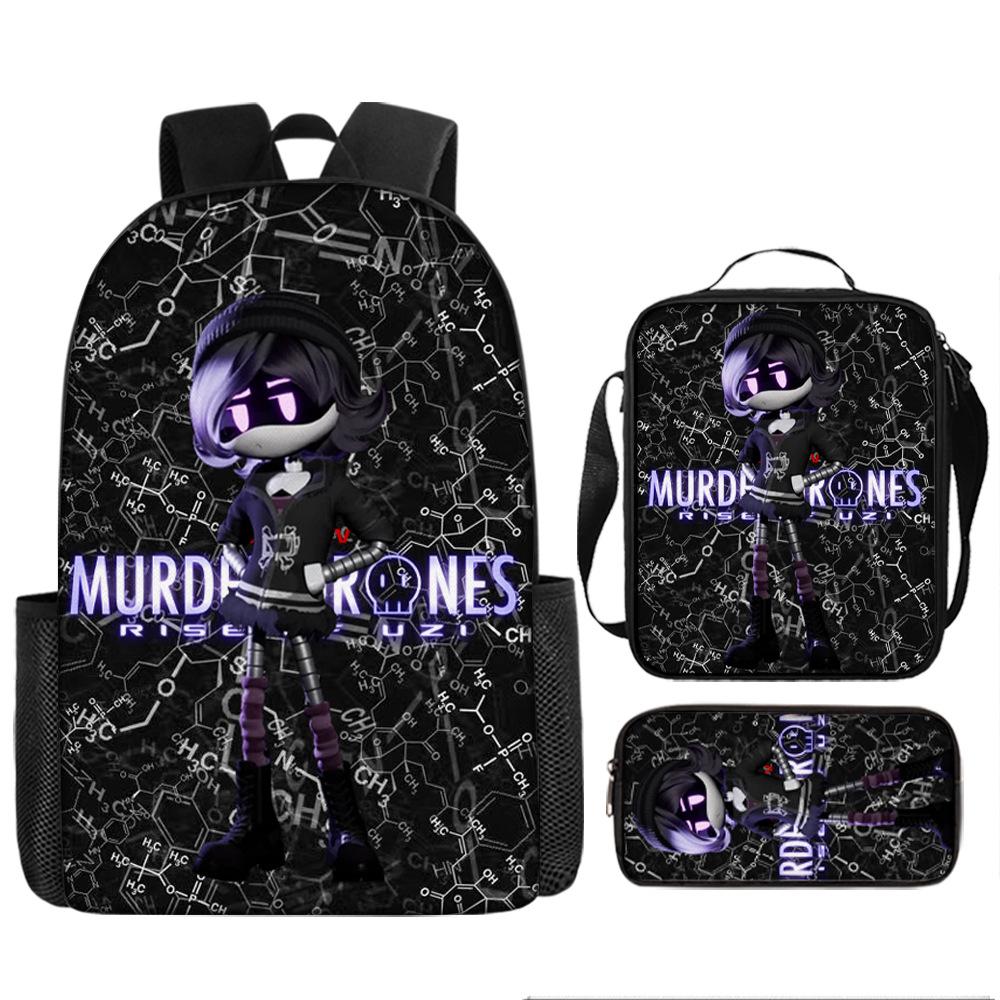 Inorganic Killer Children's School Bag Backpack Murder Drones Elementary School Cartoon Backpack Three-piece Set
