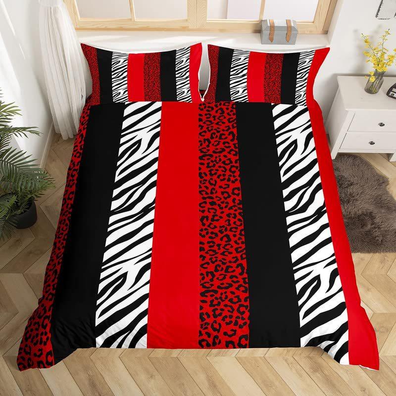 Red Cool Racing Car Three-Piece Quilt Cover Digital Printing Bedding Set Bed Cover