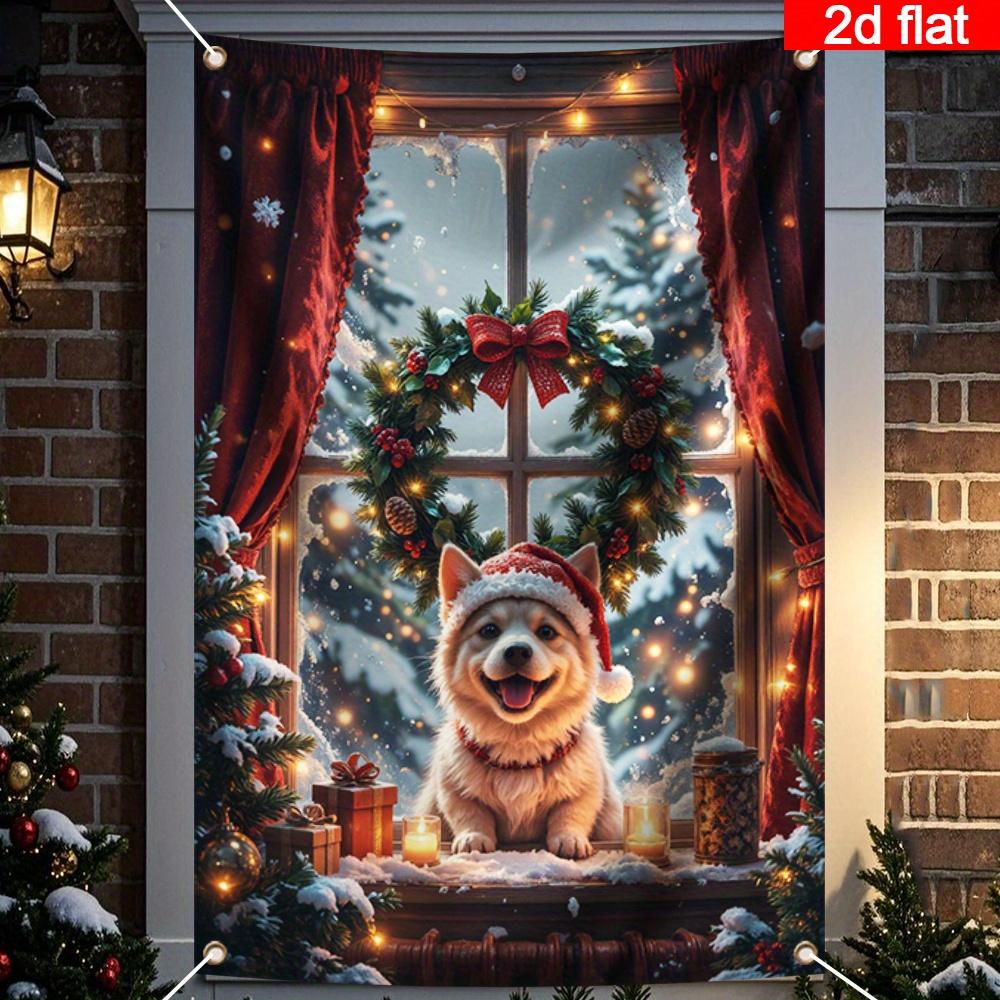 Decorazione Banner da Appendere alla Finestra di Natale Babbo Natale Albero di Natale Forniture per Feste