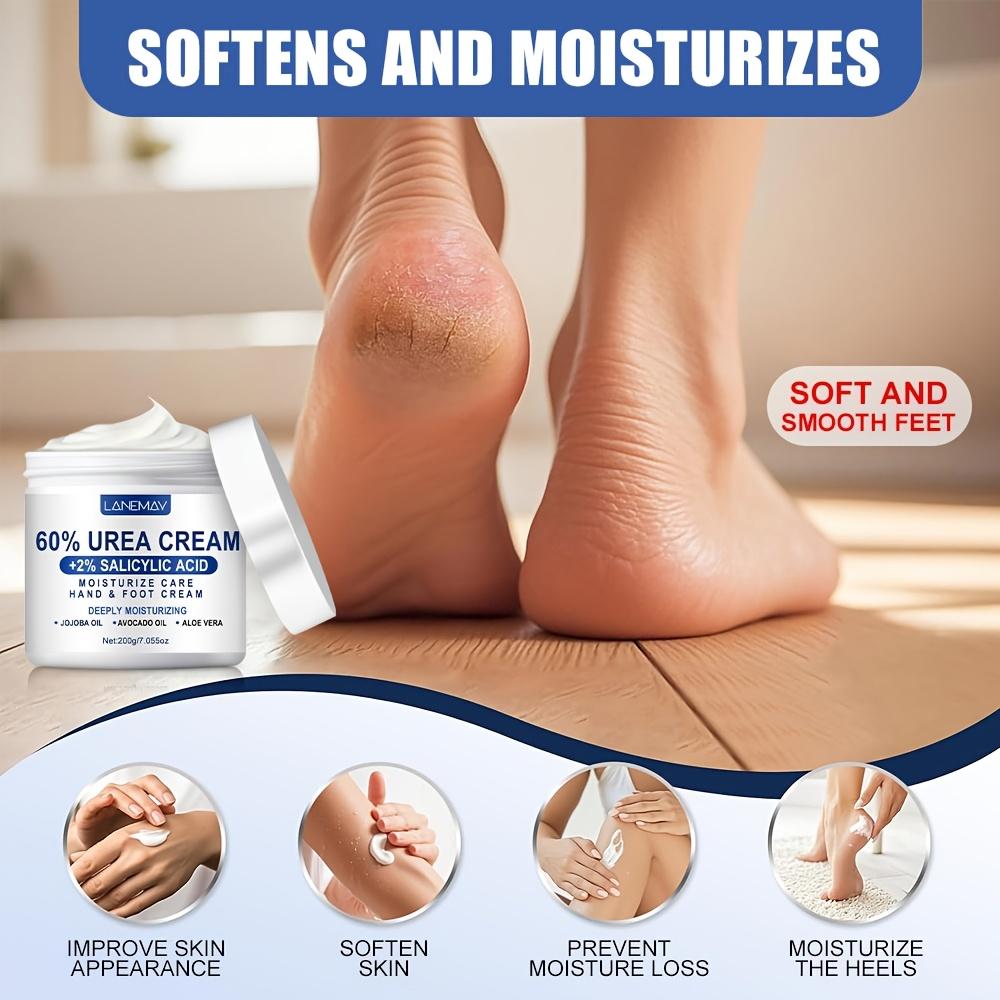60% Urea Cream for Hand & Foot-Hydrating Moisturizer with Salicylic Acid & Glycerin,Improves Texture & Barrier, Softens Cracked Heels-Foot Moisturizer