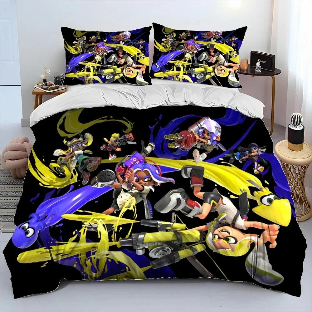 

3D Print S-Splaton Carton Beding Set Soft Duvet Cover Bed Linen Set Comfortable Quilt Cover Pilowcase Warm Comforter king Quen Sized Dimensions Young 100*200cm Single