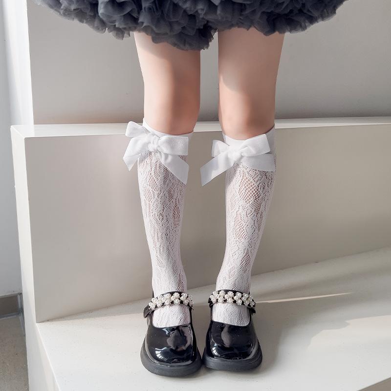 Children Flocking Hair Hair Christmas Cute Girl Hollow Out Tube Fishnet Stockings Sweet Girl Stockings