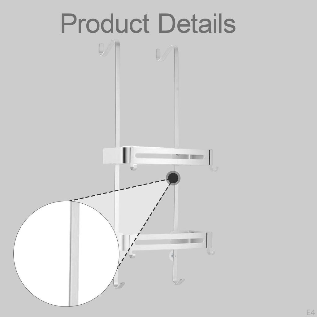 Bathroom Shower Hanging Rack Organizer Durability Easy To Install with Suction Cups Space Saving