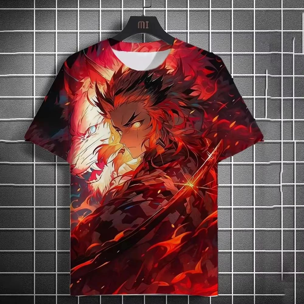 Summer New Men's T-shirt Anime Graphics 3D Printing Women Short Sleeve Summer Fashion Trend Oversized Kid T-shirt Street T-shirt