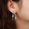 New 14K Gold Filled Moissanite Hoop Earrings Double Ring Interlocking Paperclip Drop Earrings Birthday Gift for Girls
