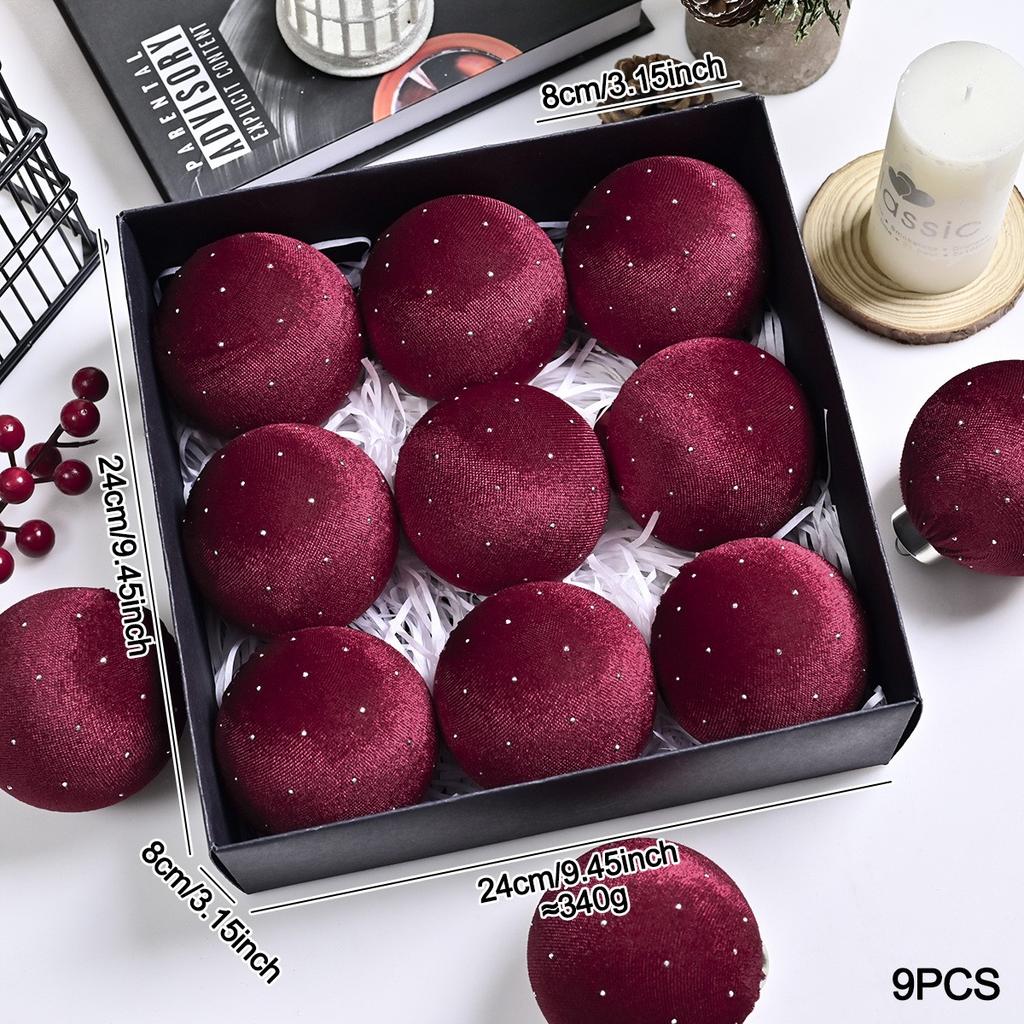 Zusammenhängendes Feiertagsstyling Weihnachtsschmuck Samt Hängekugeln