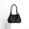 New Metal Rope Buckle Leather Woven Bag Parachute Bag Shu Qi Same Portable Vegetable Basket Large Capacity