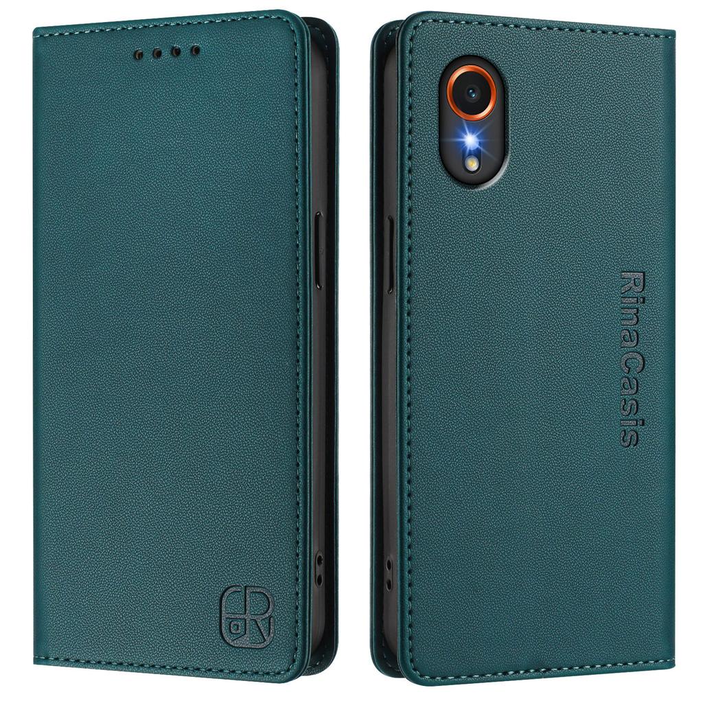 For Samsung Galaxy Xcover7 Leather Case RINACASIS RC01 Phone Cover with RFID Blocking Wallet Stand