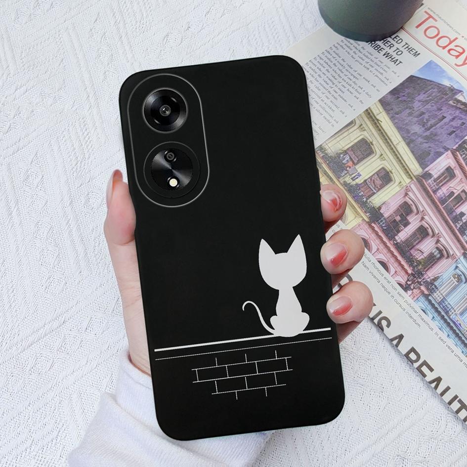 Candy Color Cute Cat Phone Cases For Oppo A7 A15 A55 A1K A35 A52 A1 A11 Liquid Silicone High Quality Anti Fall Protective Shell For Oppo Bumper Covers