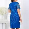 Lace Stitching Short Sleeve Two-Piece Evening Dress - Summer Fashion Trend