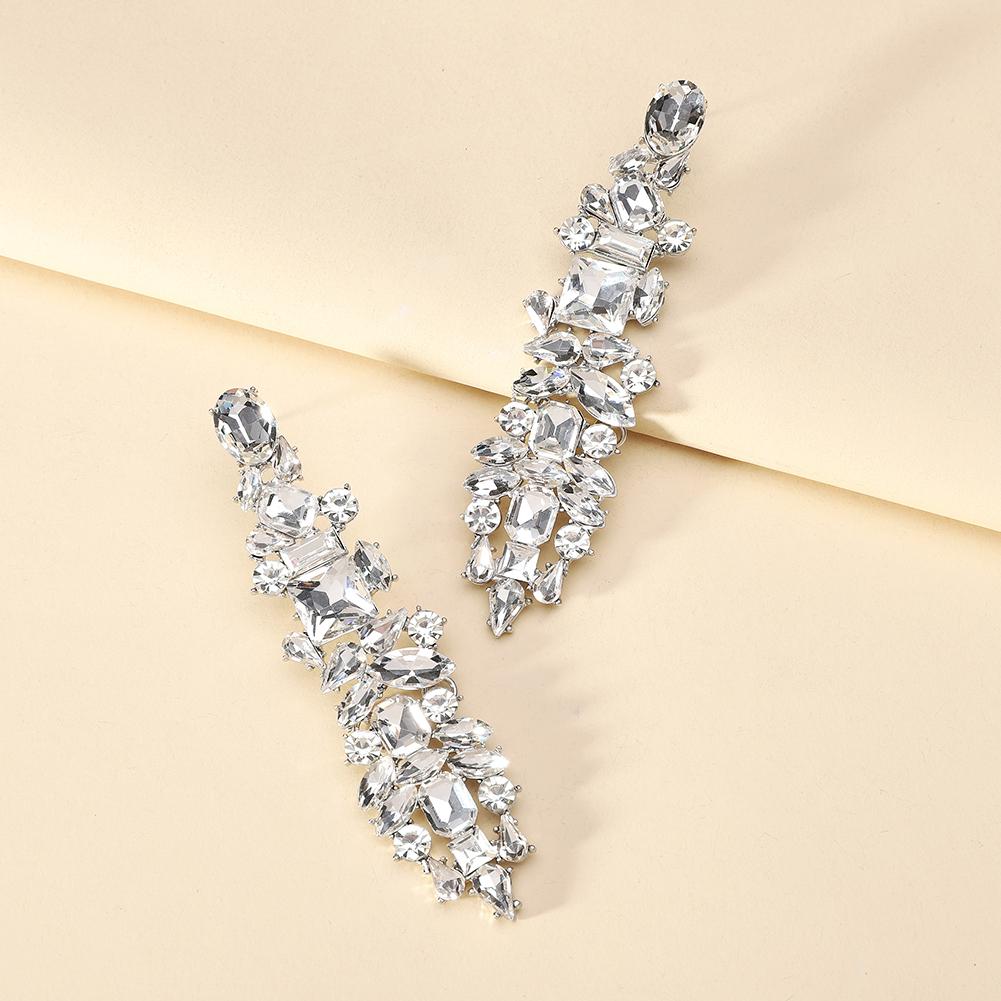 Visací náušnice s kamínky pro ženy, kapkové, výrazné, párty šperky, doplňky