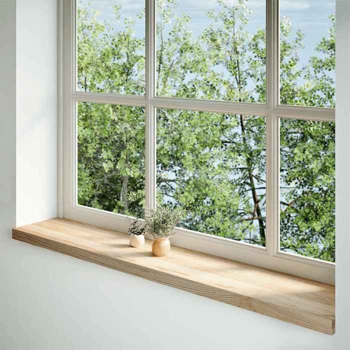 VidaXL Window Sills 2 Pcs Untreated 140x30x2cm Solid Oak Wood 4009115