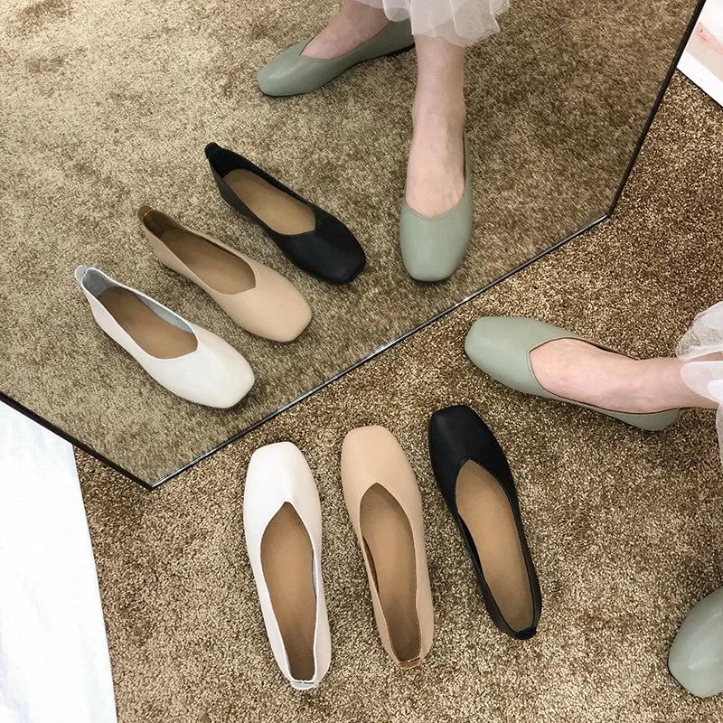 Doudou Single Shoes for Women Summer New Style Casual Versatile Flat Shallow Mouth One Leg Fairy Gentle Casual Flat Shoes