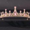 Diademi e Corone in Cristallo Rosa per Donne Sposa Diadema Corona Tiara Rosa Strass Accessori per Capelli da Sposa Gioielli